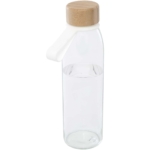 Porto 500 ml glazen waterfles met siliconen handgreep en bamboe deksel
