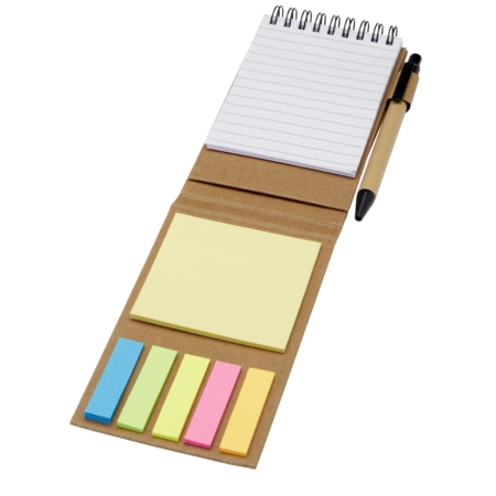 Flipper blok met sticky notes met balpen (zwarte inkt)
