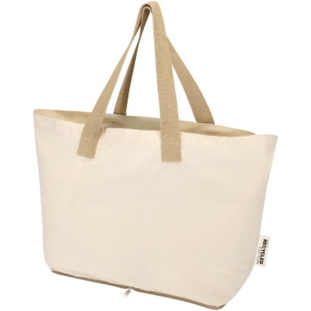 Sierra 140 g/m² GRS gerecycleerde opvouwbare katoenen draagtas 12L
