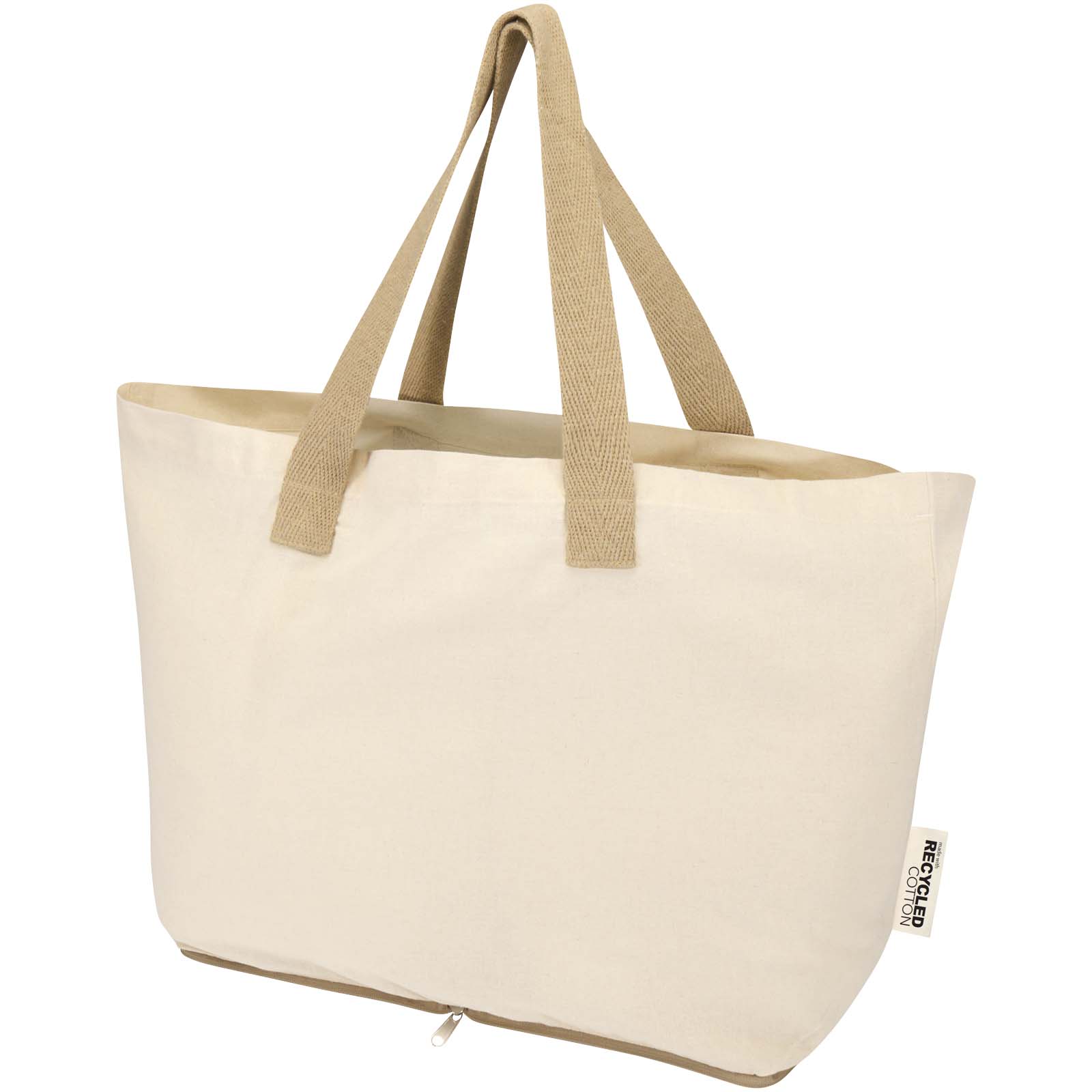 Sierra 140 g/m² GRS gerecycleerde opvouwbare katoenen draagtas 12L