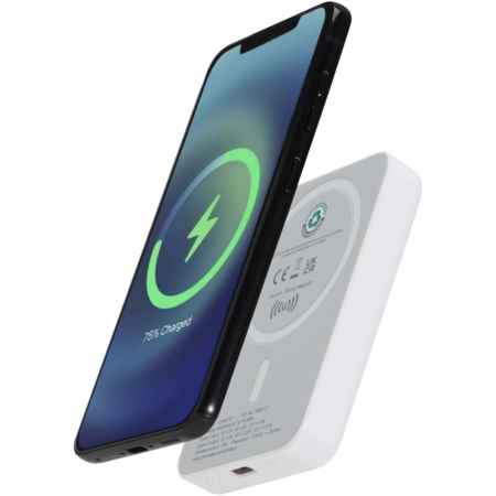 Acrab magnetische draadloze powerbank van 5000 mAh 15 W met 20 W PD van gerecycled plastic